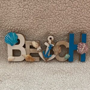 Beach Themed Wall Decor with Shells and Anchor